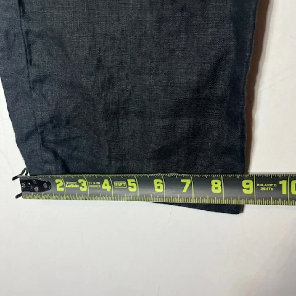 Banana Republic Women's 100% Linen Black Cropped High Rise‎ Casual Pants Sz 10